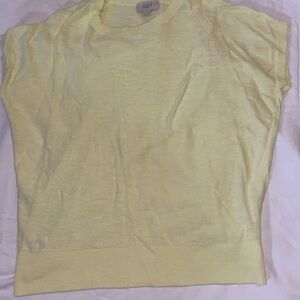 LOFT Pale Yellow Short Sleeve Pullover Sweater